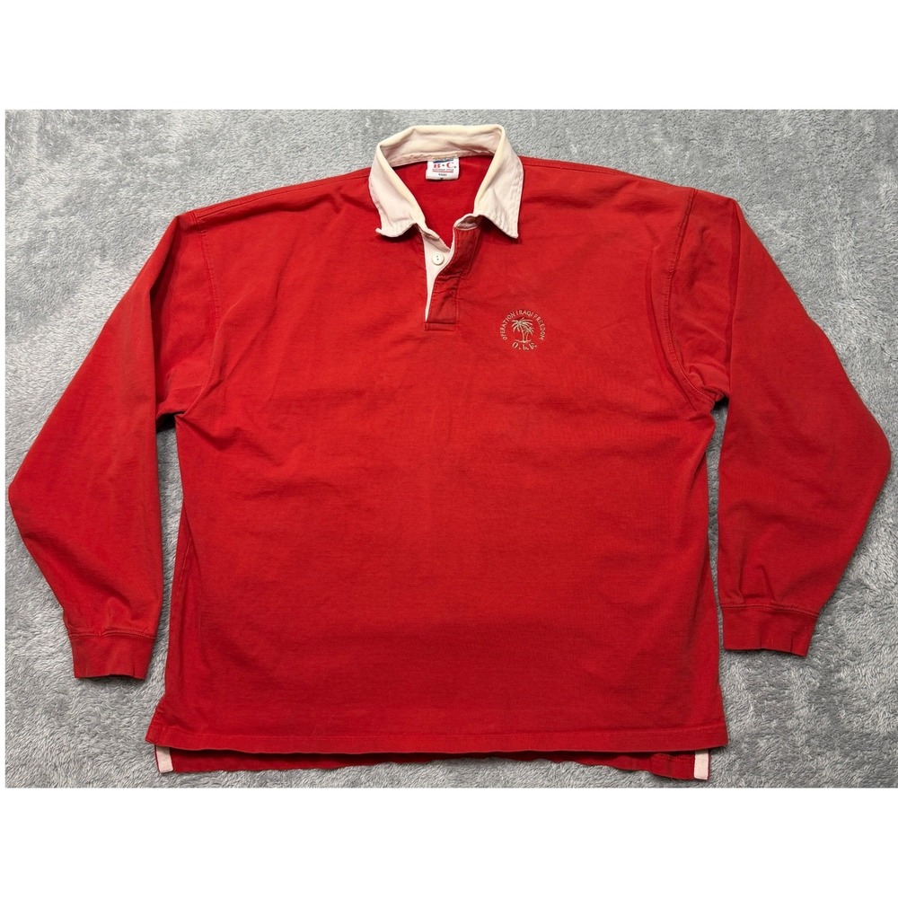 Vintage Operation Iraqi Freedom Rugby Shirt Mens XL Red O.I.F. B&C Cotton Y2K